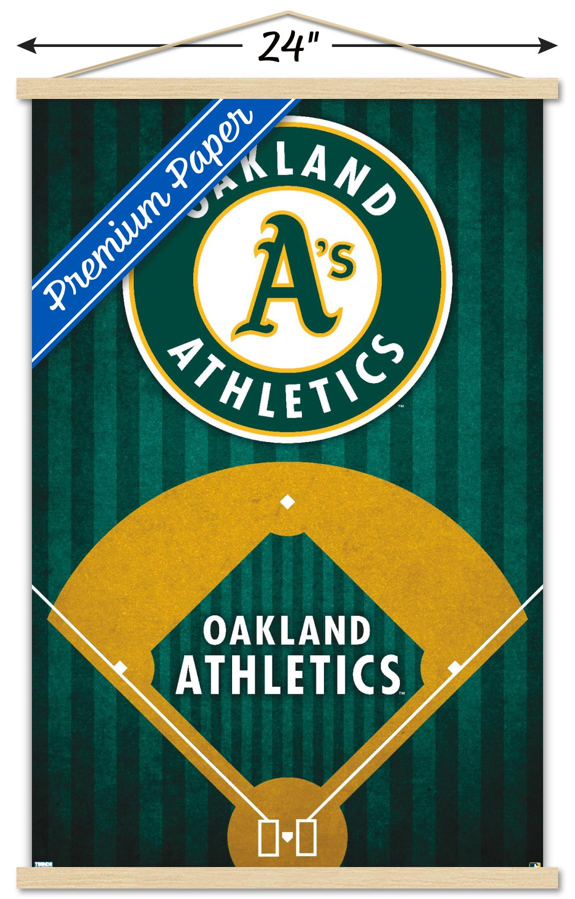 MLB Oakland Athletics - Logo 20 Wall Poster with Wooden Magnetic Frame, 22.375" x 34"