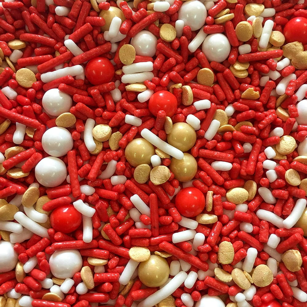 Sprinkle Deco® Red Shabby Elegant Gold Chic Cupcake Cake Decoration