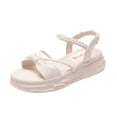 thumbnail image 2 of Women's Summer Plus-size Pearl Sponge Maternity Slippers Sandals for Women White 35, 2 of 7