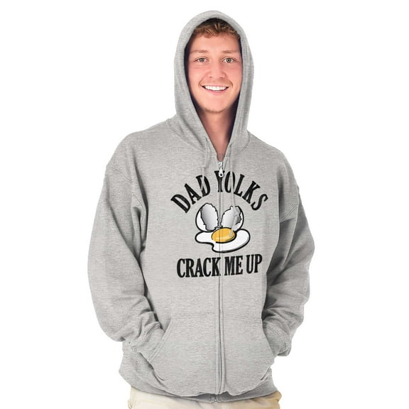 Funny Dad Joke Yolks Crack Me Up Zip Hoodie Sweatshirt Men Brisco Brands S