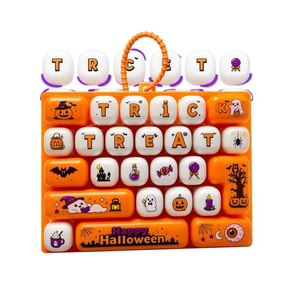Halloween Keyboard Pop‑it Fidget Toy, Portable Press Bubble Sensory Toy with Halloween Pattern for Stress Relief