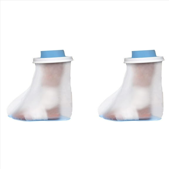 Rollbacks & More 2X Waterproof Foot Cover for Shower Adult, Cast Covers with Non-Slip Padding Bottom, Watertight Protector