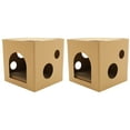 thumbnail image 6 of WORGEOUS 2pcs Cat House Toy Cat Cardboard House Cat Scratch Plaything Kitten Scratch House, 6 of 8