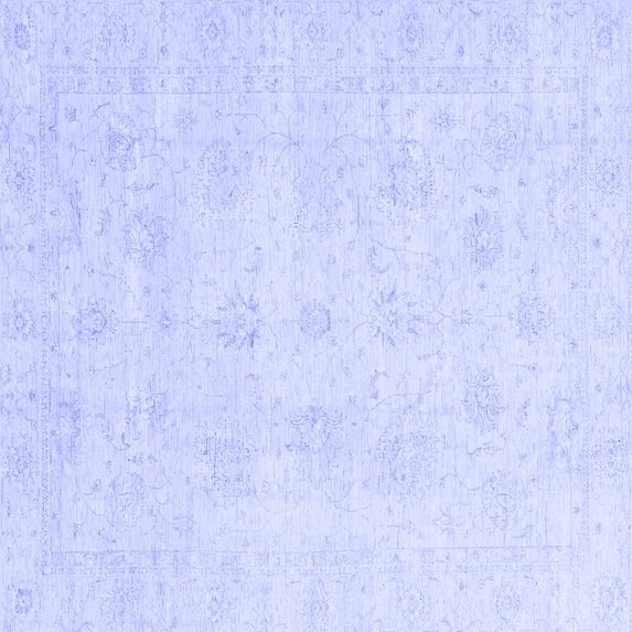 Ahgly Company Indoor Square Oriental Blue Traditional Area Rugs, 4' Square