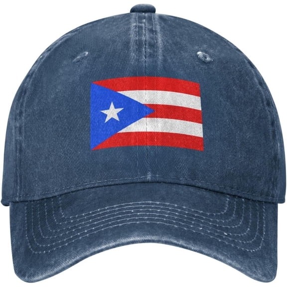 Flag of Puerto Rico Baseball Cap for Men Women Cowboy Hat for Adults Vintage Adjustable Casquette Navy Blue