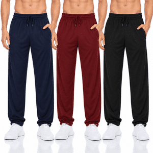 Daresay Men's Lightweight Mesh Jogger Pants, 3-Pack