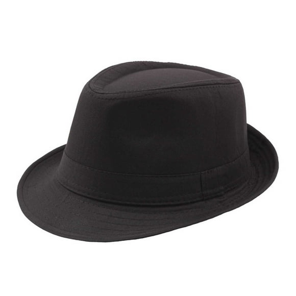 Men and Women Unisex British Style Solid Color Fedora Hat Sun Hat Hats Men Father's Day Gifts Black Free Size