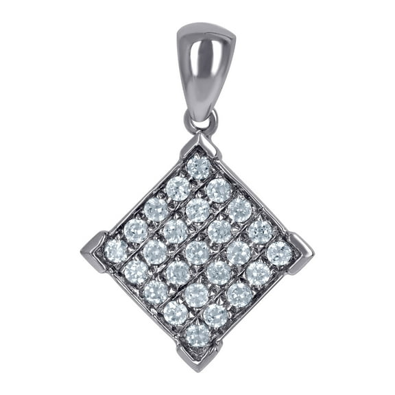 925 Sterling Silver Womens Cubic Zirconia Fashion Charm Pendant Necklace 22.6x15.3mm Wide Pendant for Women
