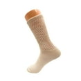 thumbnail image 2 of Mid Calf Crew Socks for Women Ecru Cotton Socks Size 9-11 6 Pairs, 2 of 6