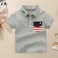 thumbnail image 2 of RUTAYY Children Boys' Polo Shirt POLO shirt summer solid color lapel short sleeve Fashion tops , Grey, 3-4 Years, 2 of 4