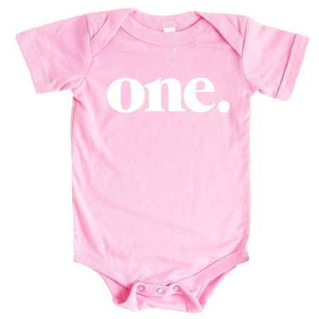 

Bold One 1st Birthday Bodysuit for First Birthday Outfit White on Pink Bodysuit 18 Months