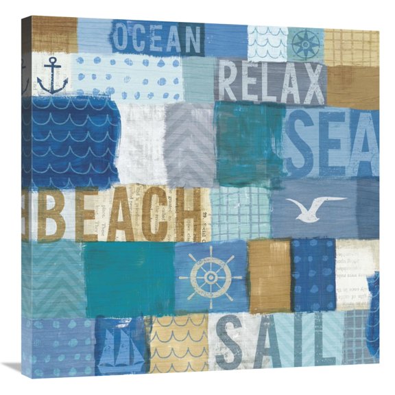 Global Gallery's 'Beachscape Collage I' By Michael Mullan Stretched Canvas Wall Art