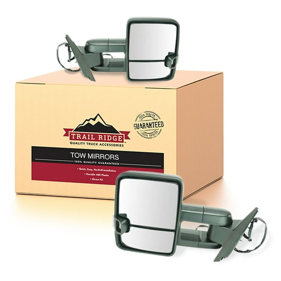 Trail Ridge Tow Mirror Power Heated Signal Spotlight Textured Black Pair for GM TR00067 Fits select: 2007-2014 CHEVROLET SILVERADO, 2007-2014 CHEVROLET TAHOE