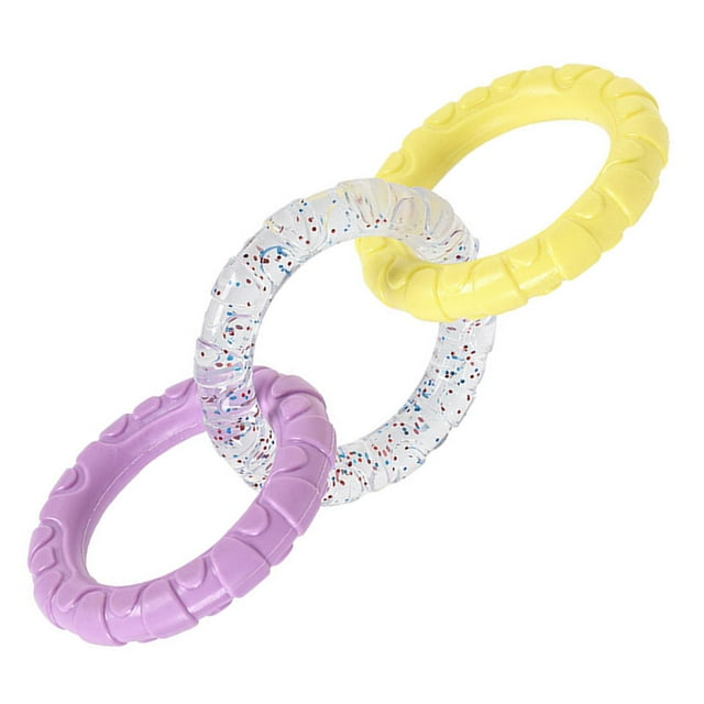 Juguete para masticar para perros Yuyangstore juguete de limpieza entrenamiento ejercicio portátil amarillo violeta
