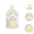 thumbnail image 6 of GUOOL Christmas Miniature House Statue Ceramic Small House Figurine with Light Christmas Decor, Desktop Ornament for Home, Festival B, 6 of 9