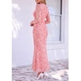 thumbnail image 5 of PRETTYGARDEN Women's Long Sleeve Floral Maxi Bodycon Dress Cocktail Dresses for Wedding Guest, Square Neck, Stretchy Mesh, Elegant Classy, Formal Holiday Party, 5 of 7