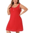 thumbnail image 2 of DARING DIVA Women's Plus Size Sleeveless Round Neck Lounge Nightgowns 4X Red, 2 of 6