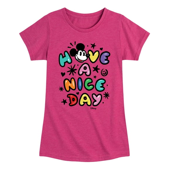 Disney - Mickey Mouse - Have A Nice Day - Toddler & Youth Girls Short Sleeve Graphic T-Shirt