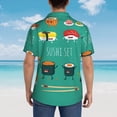 thumbnail image 6 of Bixox Men's Hawaiian Shirts Men's Cute Sushi Print Short-Sleeve Shirt-Medium, 6 of 8