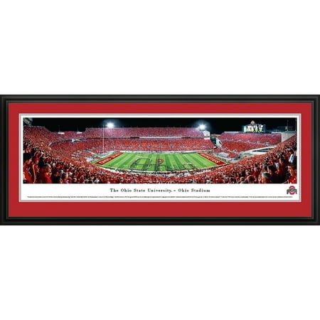 Ohio State Football - Band Script - Blakeway Panoramas NCAA College Print with Deluxe Frame and Double