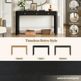 thumbnail image 4 of 52'' Rustic Curved Console Table, Entryway Table with 3 Concealed Drawers, Sturdy Sofa Table with Thick Legs for Hallway & Living Room, Black, 4 of 9