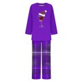 thumbnail image 4 of ChaoHeng Two Piece Outfits for Women Christmas Print Long Sleeve Round Neck Sets Save Up Under 50%(Purple,XXXXXL), 4 of 4