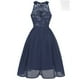 thumbnail image 3 of ICHUANYI Clearance Women Vintage Princess Floral Lace Cocktail Neckline Party Aline Dress(Navy, XL) ICHUANYI WER2023081008935, 3 of 5