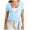 A-Blue610, variant on Women's Wrap Tie Crop Top Slim Fit Short Sleeve Deep V Neck Pullover Top Stretchy Casual Daily Night Out Wear Blouse