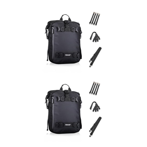 Sonducket Bolsa de alforjas de Motor, paquete trasero impermeable multifuncional, bolsas de asiento de maletero, Modular, alforja para Negro 2piezas