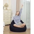 thumbnail image 4 of Funda para silla tipo puf con almacenamiento de animales de peluche, 27,56 x 31,5 pulgadas (sin frijoles) (negro) para niños y adultos., 4 of 5