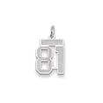 thumbnail image 2 of 14k White Gold WG Small Satin Number 81 Charm Pendant, 2 of 3
