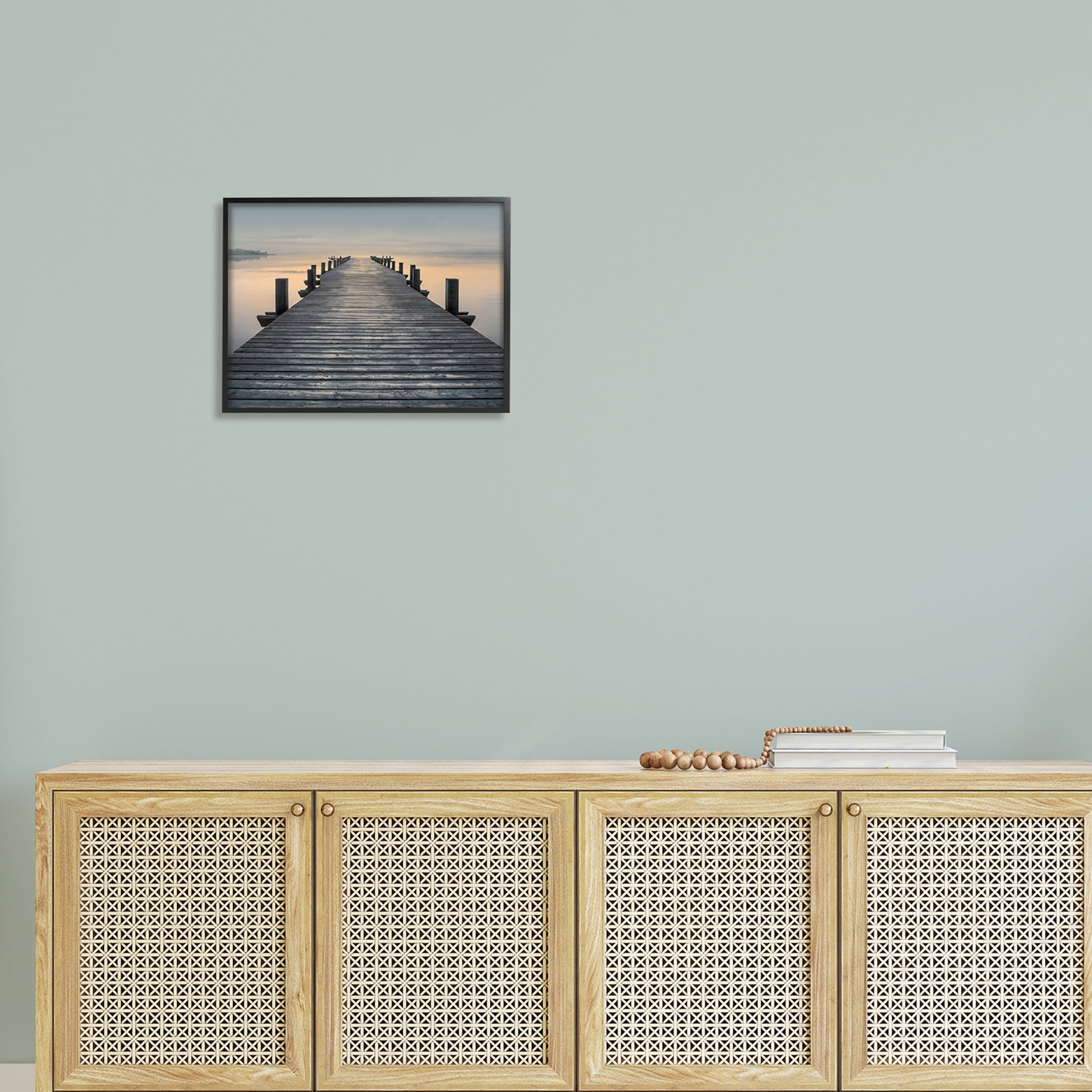 Stupell Industries Quiet Serene Dock Pier Foggy Morning Sunrise Scenery, 20 x 16, Design by Mike Calascibetta