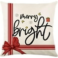 thumbnail image 3 of Christmas Decorative Pillow Covers Set of 4 Farmhouse Throw Pillow Cover Winter Holiday Linen Pillows Cushion Case for Sofa Couch, 18x18 inch, 3 of 5