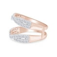 thumbnail image 4 of 1.00 CT Round Cut White Cubic Zirconia Enhancer Double Guard Ring In 14K Rose Gold Plated Sterling Silver (Color: White, Clarity: VVS1-VVS2, 1.00 Cttw) -7.5, 4 of 9