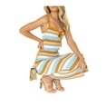 thumbnail image 5 of Franhais Women's Spaghetti Strap Dress,  Multi-Color Stripes Tie-Up Backless Low-Cut Bodycon Dress, 5 of 9