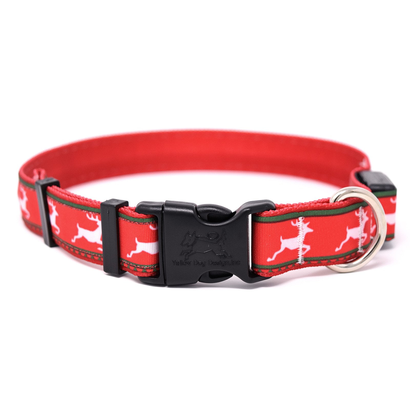 Yellow Dog Design Christmas Reindeer Print LED Dog Collar