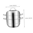 thumbnail image 3 of OUNONA 1Set Stainless Steel Steamer Pot for Kitchen Use Three Layer Soup Cooking High Capacity, 3 of 8