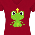 thumbnail image 4 of Inktastic Frog Prince, Green Frog, Frog With A Crown Women's V-Neck T-Shirt, 4 of 5