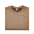thumbnail image 4 of Men's Casual Suede Short Sleeve T-Shirt Loose Fit Round Neck Solid Color Fashion Top for Sports and Daily Wear Men's Oversized Tee Summer Tops Streetwear, 4 of 4