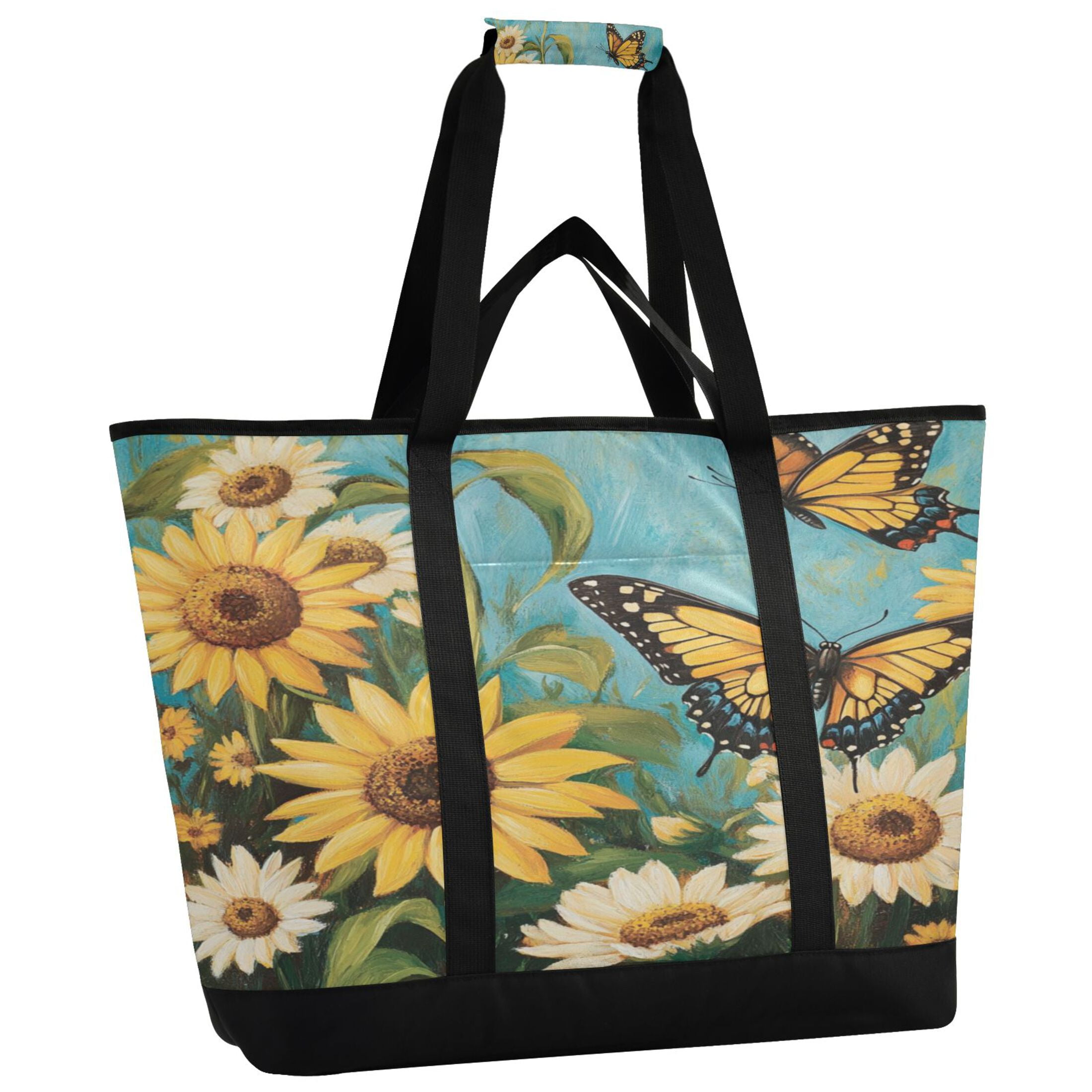 Large Hand-held Ice Pack Picnic Bag Insulation and Refrigeration Suitable for Shopping Picnics and Camping Lovely Big Butterfly