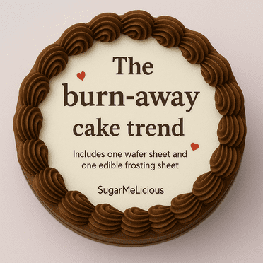 SugarMeLicious Burn Away Image Topper, Personalized 8 Inch Edible Sheet Cake Banner for Birthday Parties and Celebrations Custom Cake Decoration with Two Pictures