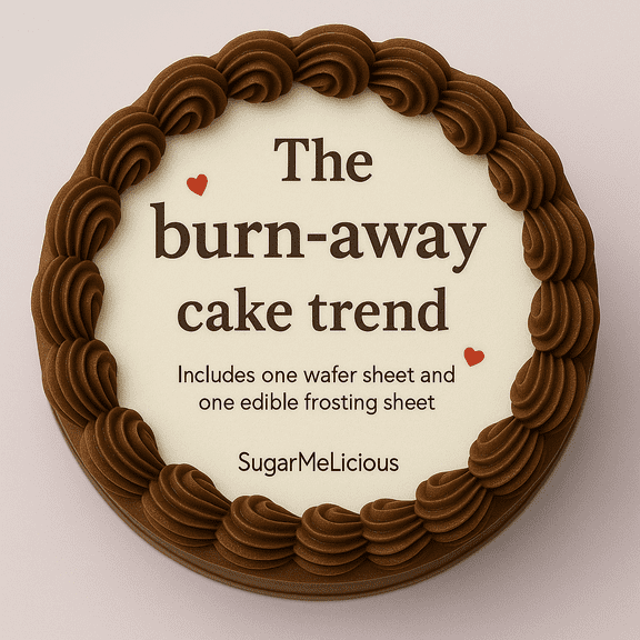 SugarMeLicious Burn Away Image Topper, Personalized 8 Inch Edible Sheet Cake Banner for Birthday Parties and Celebrations Custom Cake Decoration with Two Pictures
