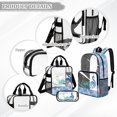 thumbnail image 3 of ZUXONGSY Peacock Print 17" Transparent Backpack for Elementary Middle School – Heavy Duty Clear Bookbag Set with Lunch Box and Pencil Case, 3Pcs See Through Backpack for Boys and Girls, 3 of 5
