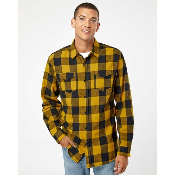 Burnside Yarn-Dyed Long Sleeve Flannel Shirt Size up to 4XL