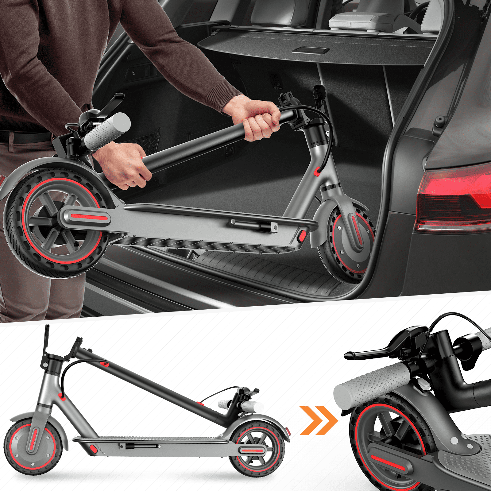 Electric Scooter for Adults,350W Motor E Scooter for Commuting,8.5" Solid Tires,up to 19MPH and 20 Miles Long Range