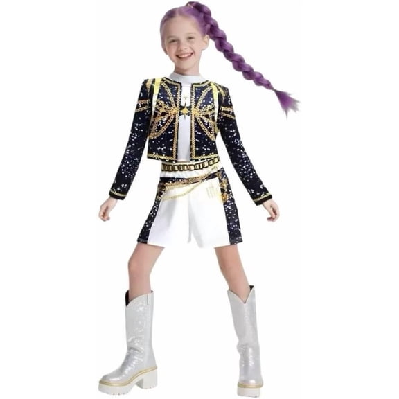 Halloween Costume - 2 Piece Popular Singer Idol Top and Pants Outfit Set for Cosplay Events and Parties Size:100