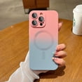 thumbnail image 3 of Compatible with iPhone 14 Pro Max Phone Case[Magsafe Compatible] Gradient Color Design TPU Silicone Shockproof Non-Slip with Camera Lens Protector for iPhone 14 Pro Max(Pink&Sierra Blue), 3 of 13
