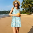 thumbnail image 3 of Balery Bee Flower Pattern Women’s Summer Dresses – Loose Sleeveless Sundress, Casual and Comfortable Beach Dress for Hot Days, 3 of 7