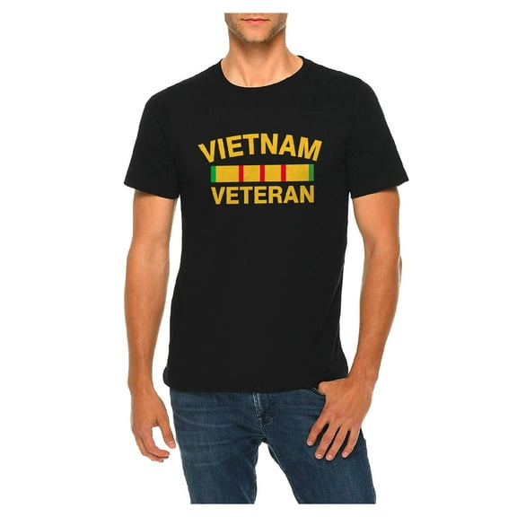 Oversized Vietnam Veteran Stripe Graphic Design Deluxe Jersey T-Shirt - Black XL