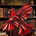 thumbnail image 6 of YOHAVEN Red Cardinal Stained Glass Style Window Hanging Acrylic Suncatcher With Chain, Farmhouse Bird Window Decor For Home Garden Patio, Cardinal Lover Gift Ornament, 6 of 8